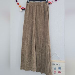 The Simple Folk Wide Leg Terry Pant In Walnut Color
